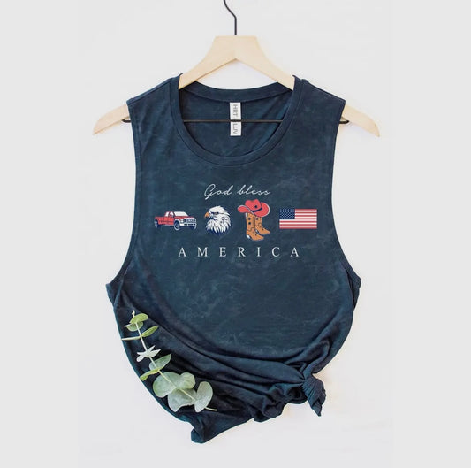 God Bless America Sleeveless Shirt