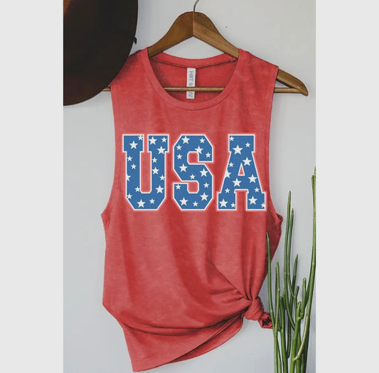 USA Sleeveless T-Shirt