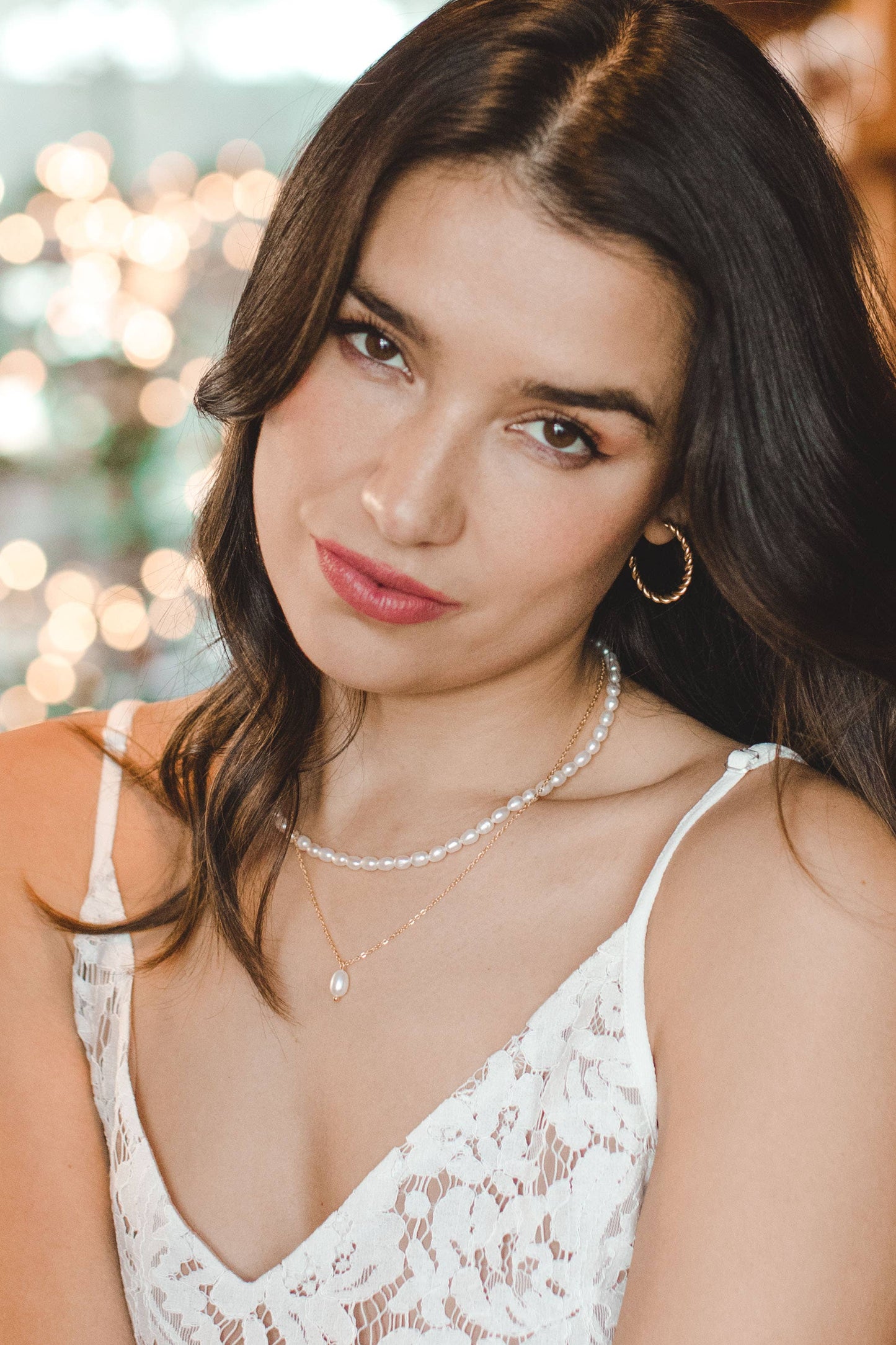 18K Gold Plated Pearl Dainty Chain Necklace