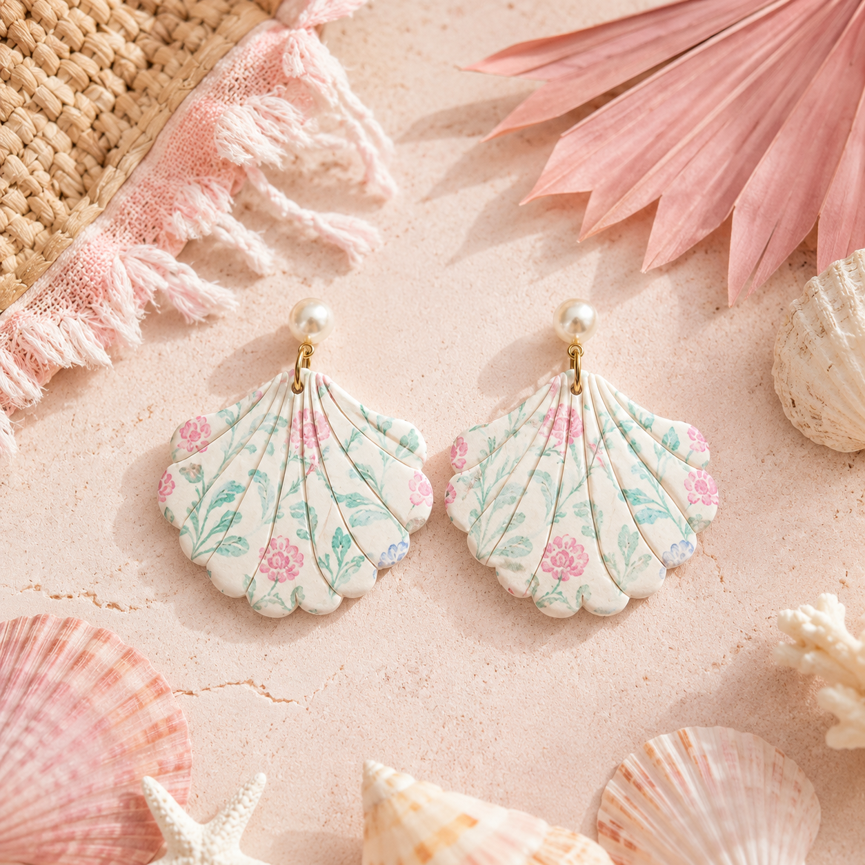 Floral Shell Dangles