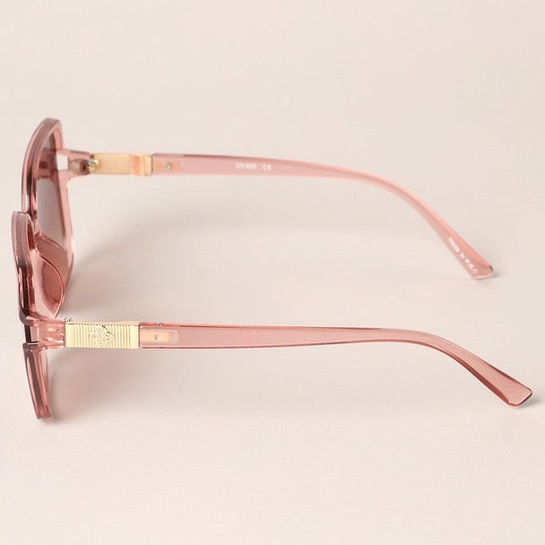 Thin Square Shaped One Tone Frame Sunglasses